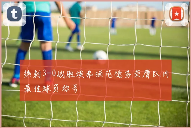 热刺3-0战胜埃弗顿范德芬荣膺队内最佳球员称号